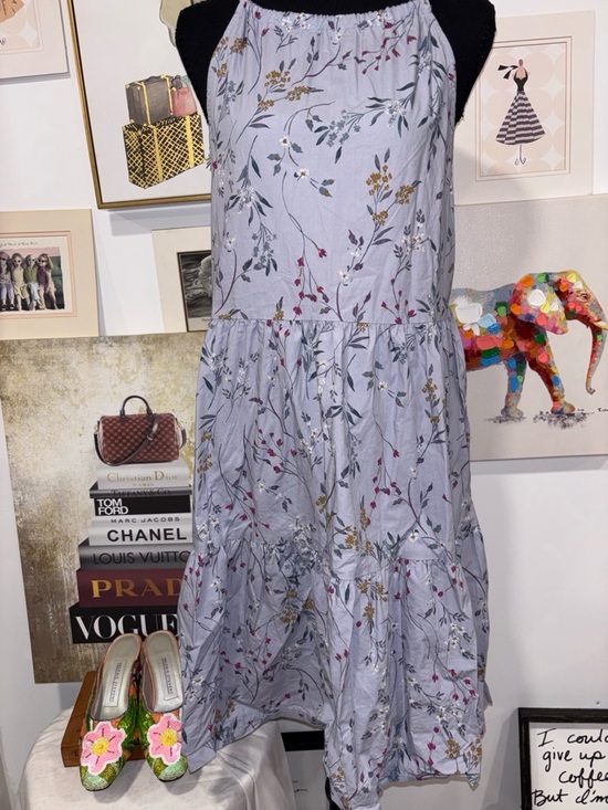 a new day Dresses & Skirts - a new day Lavender Floral Tiered Midi Dress